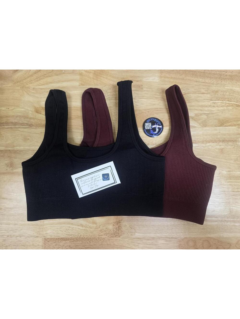 2 Piece Workout Sets for Women Seamless Ribbed High Waist Yoga Sports Bras M